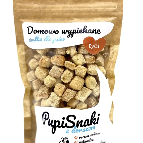 Pupilovo PupiSnaki Tyci z dorszem  "Zdrowe jelita i oddech" 100g