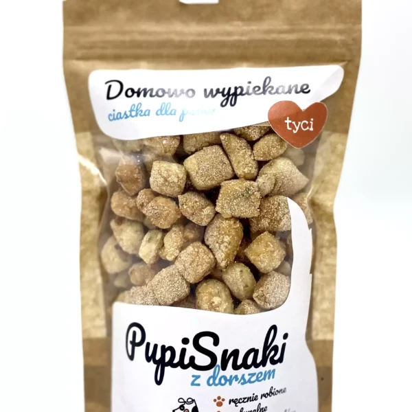 Pupilovo PupiSnaki Tyci z dorszem  "Uspokajające i poprawiające nastrój" 100g